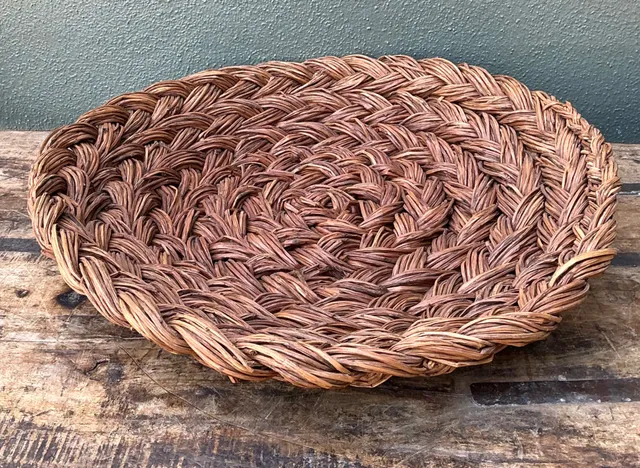 Vintage Handwoven Rattan Bowl — additional photo 4