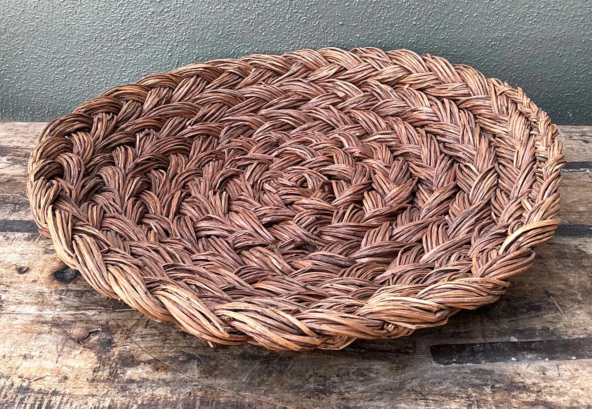 Vintage Handwoven Rattan  Bowl — additional photo 6
