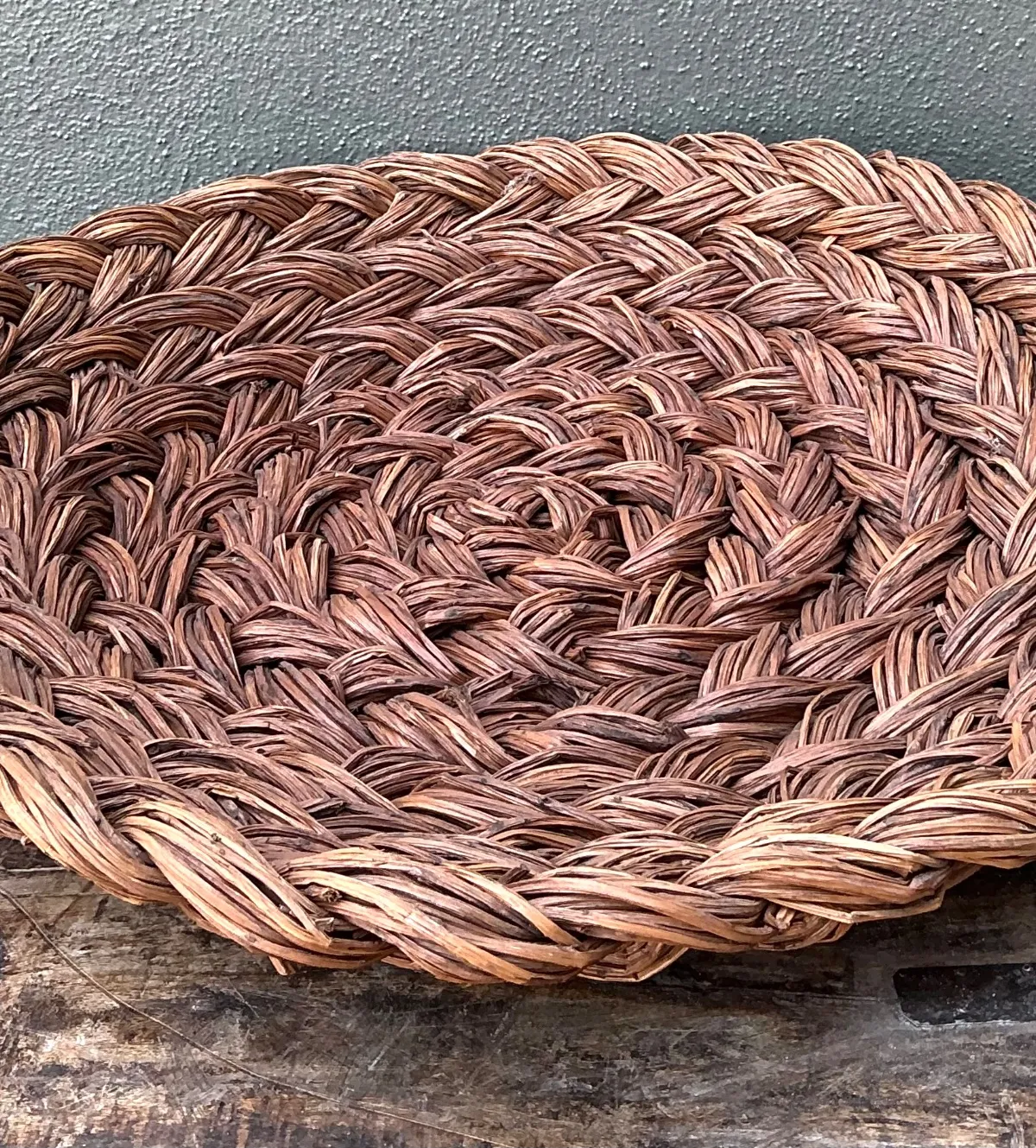 Vintage Handwoven Rattan Bowl — additional photo 6