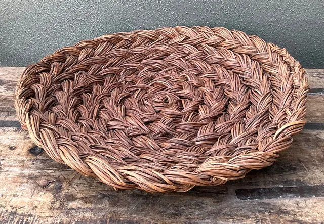Vintage Handwoven Rattan Bowl — additional photo 6