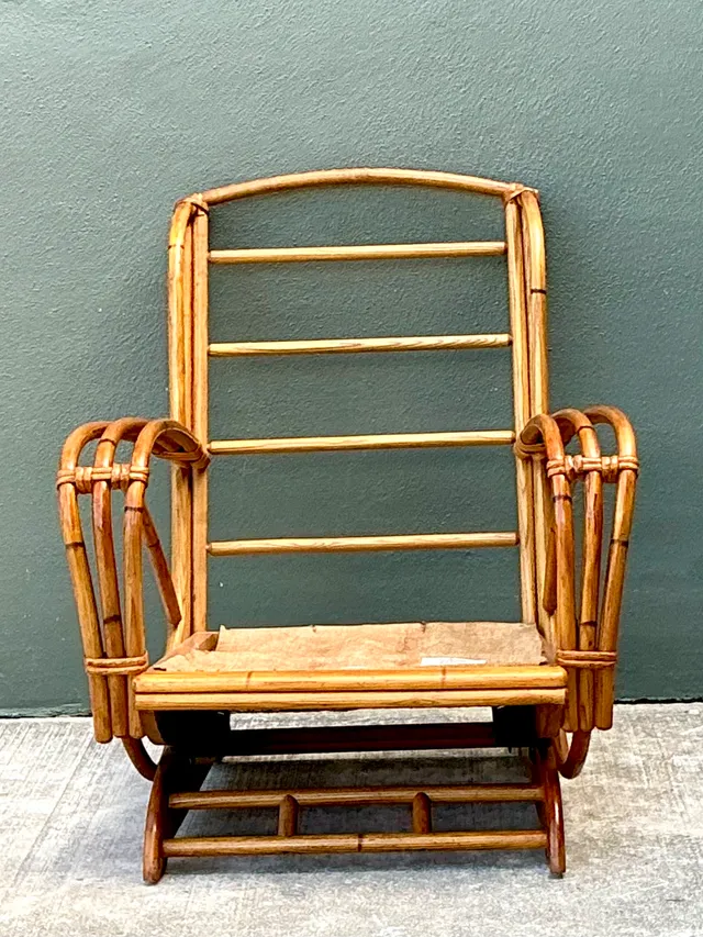 Vintage Heywood Wakefield Rattan Springer Lounge Chair — additional photo 6