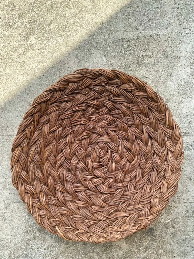 Vintage Handwoven Rattan Bowl — additional photo 1