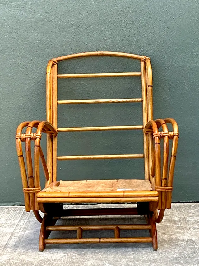 Vintage Heywood Wakefield Rattan Springer Lounge Chair — additional photo 3