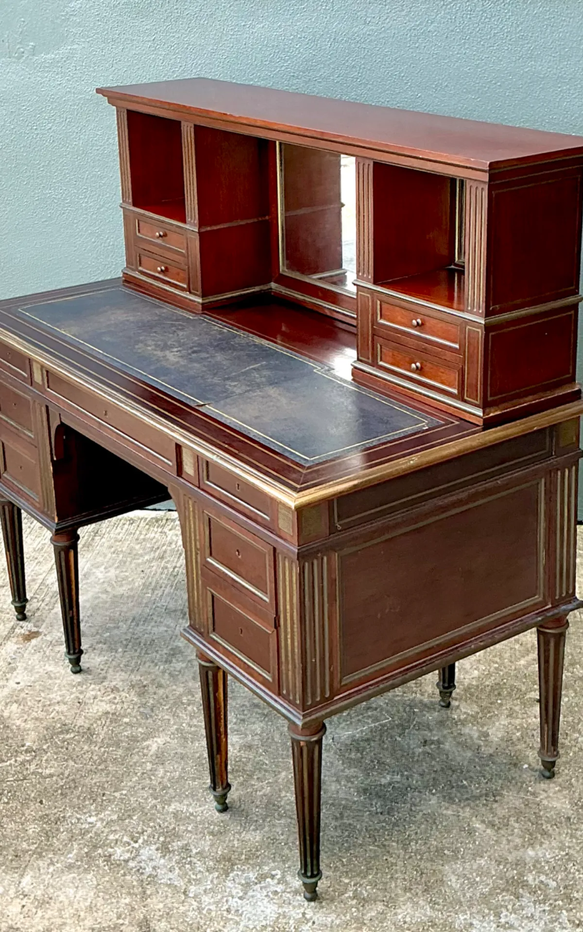 Vintage Louis XVI Double Pedestal Writing Desk — additional photo 3