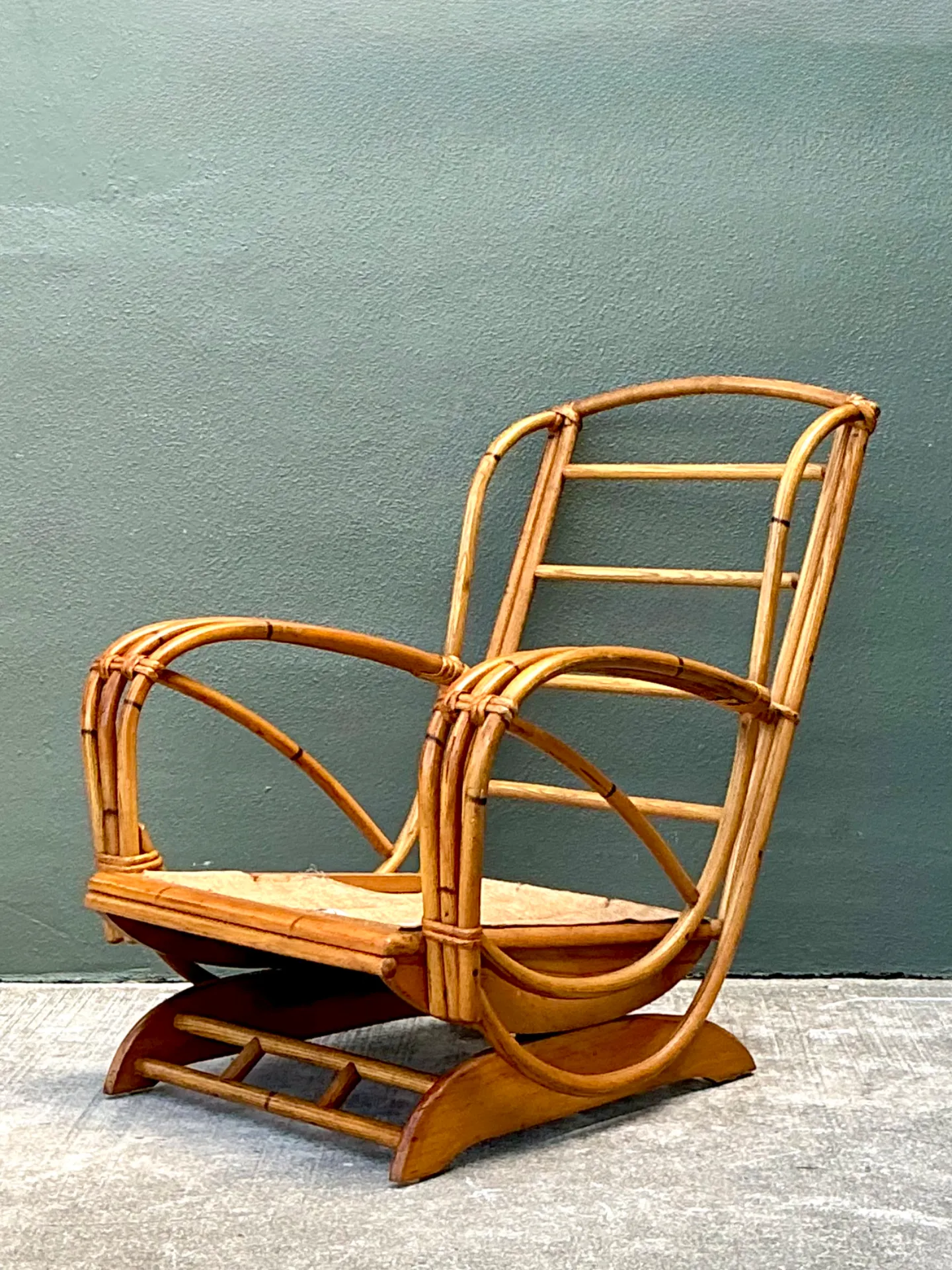 Vintage Heywood Wakefield Rattan Springer Lounge Chair — additional photo 8