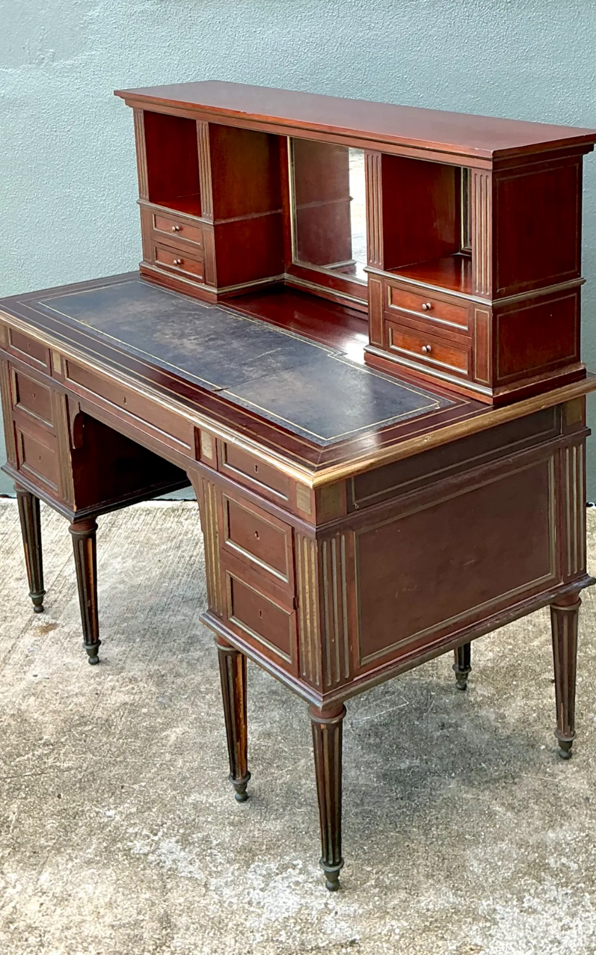 Vintage Louis XVI Double Pedestal Writing Desk — additional photo 6