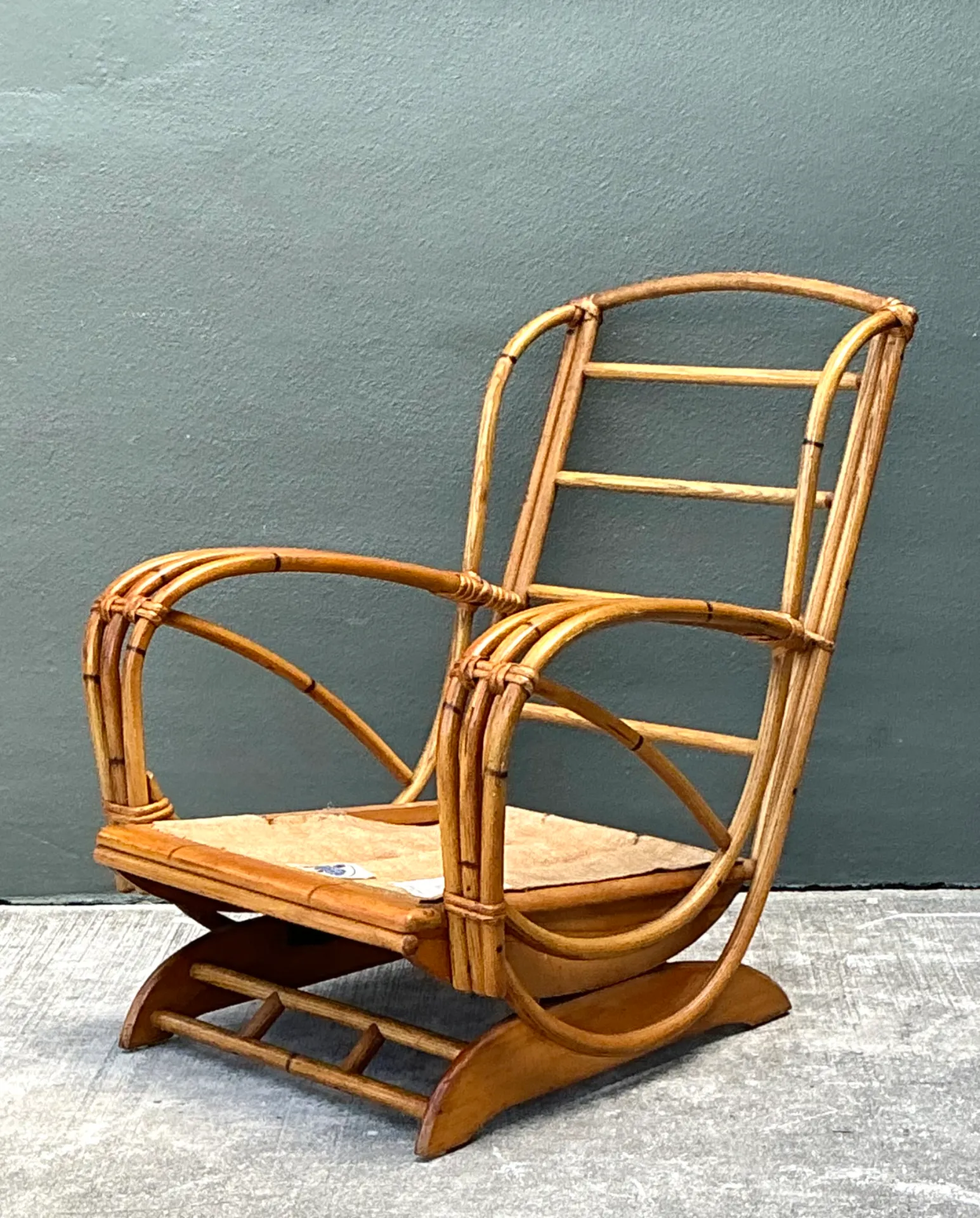 Vintage Heywood Wakefield Rattan Springer Lounge Chair — additional photo 5
