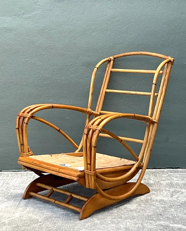 Vintage Heywood Wakefield Rattan Springer Lounge Chair — additional photo 5