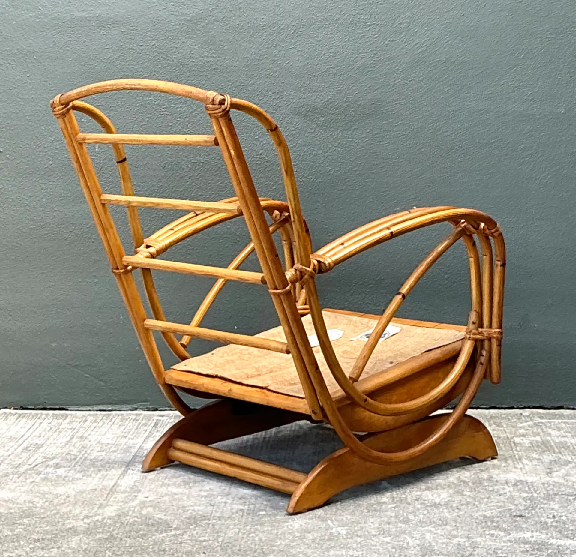 Vintage Heywood Wakefield Rattan Springer Lounge Chair — additional photo 7
