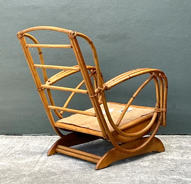 Vintage Heywood Wakefield Rattan Springer Lounge Chair — additional photo 7