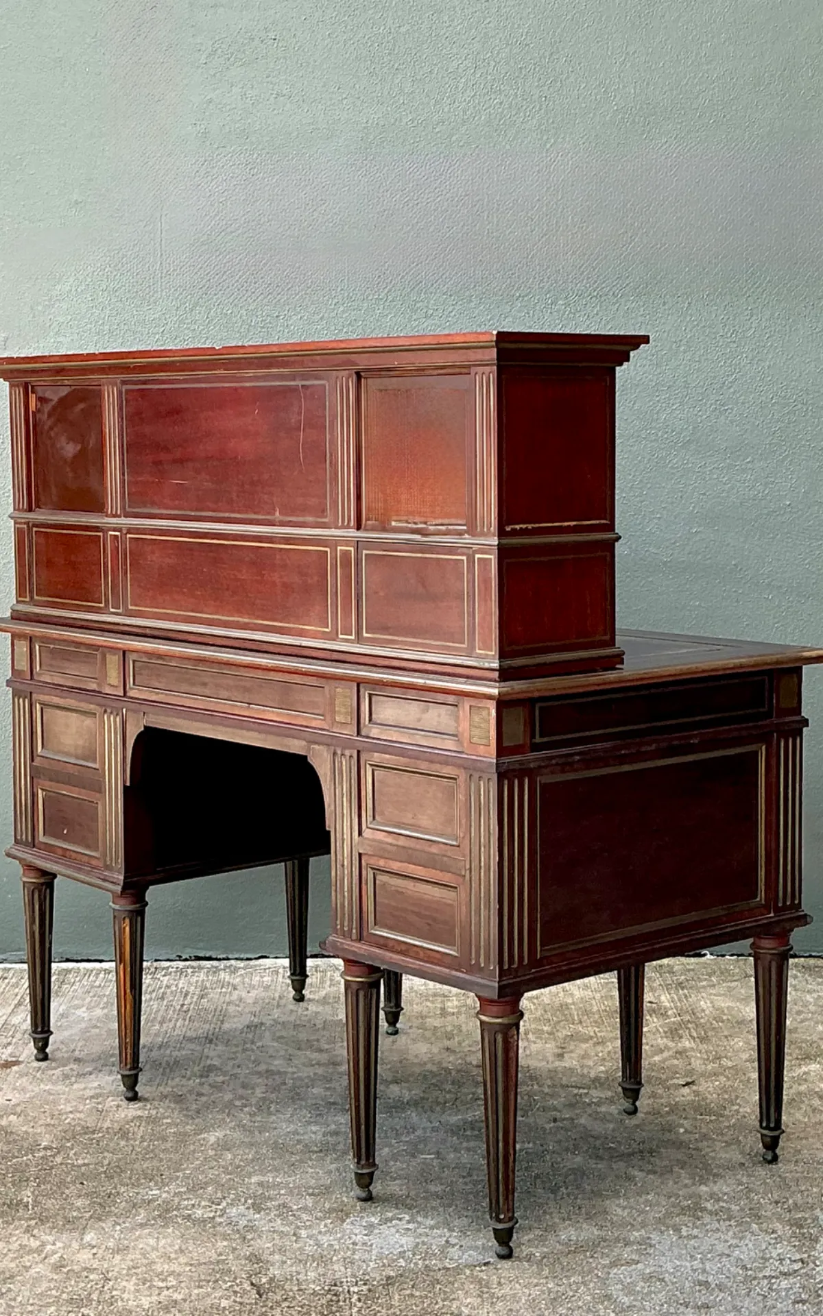 Vintage Louis XVI Double Pedestal Writing Desk — additional photo 2