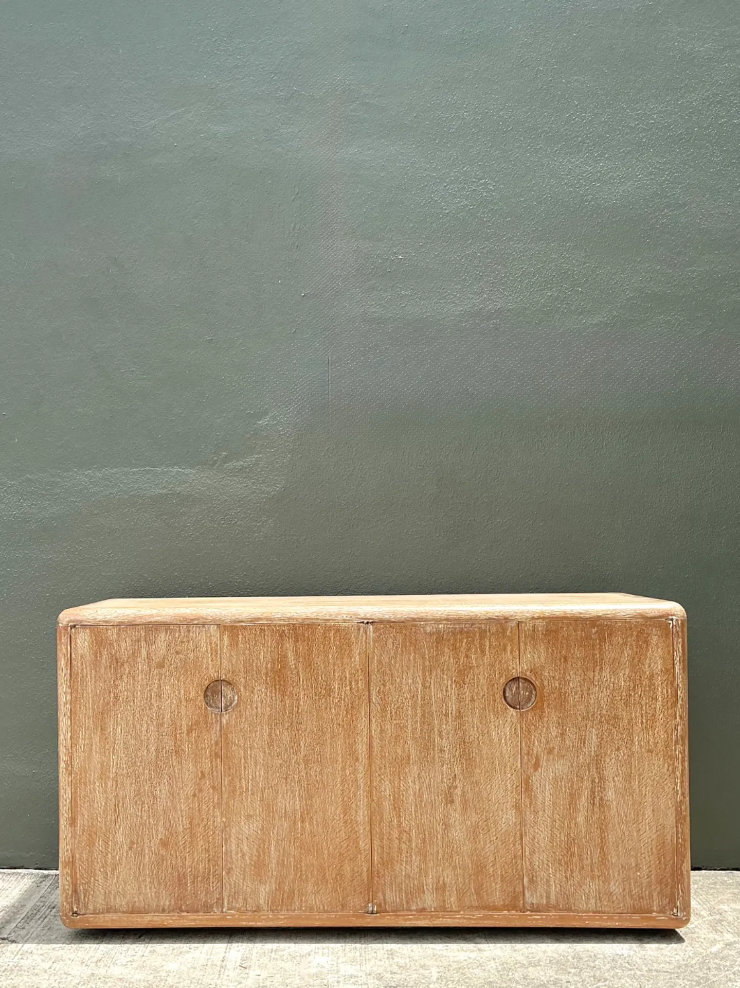 Vintage Minimalist Washed Wood Credenza — additional photo 5