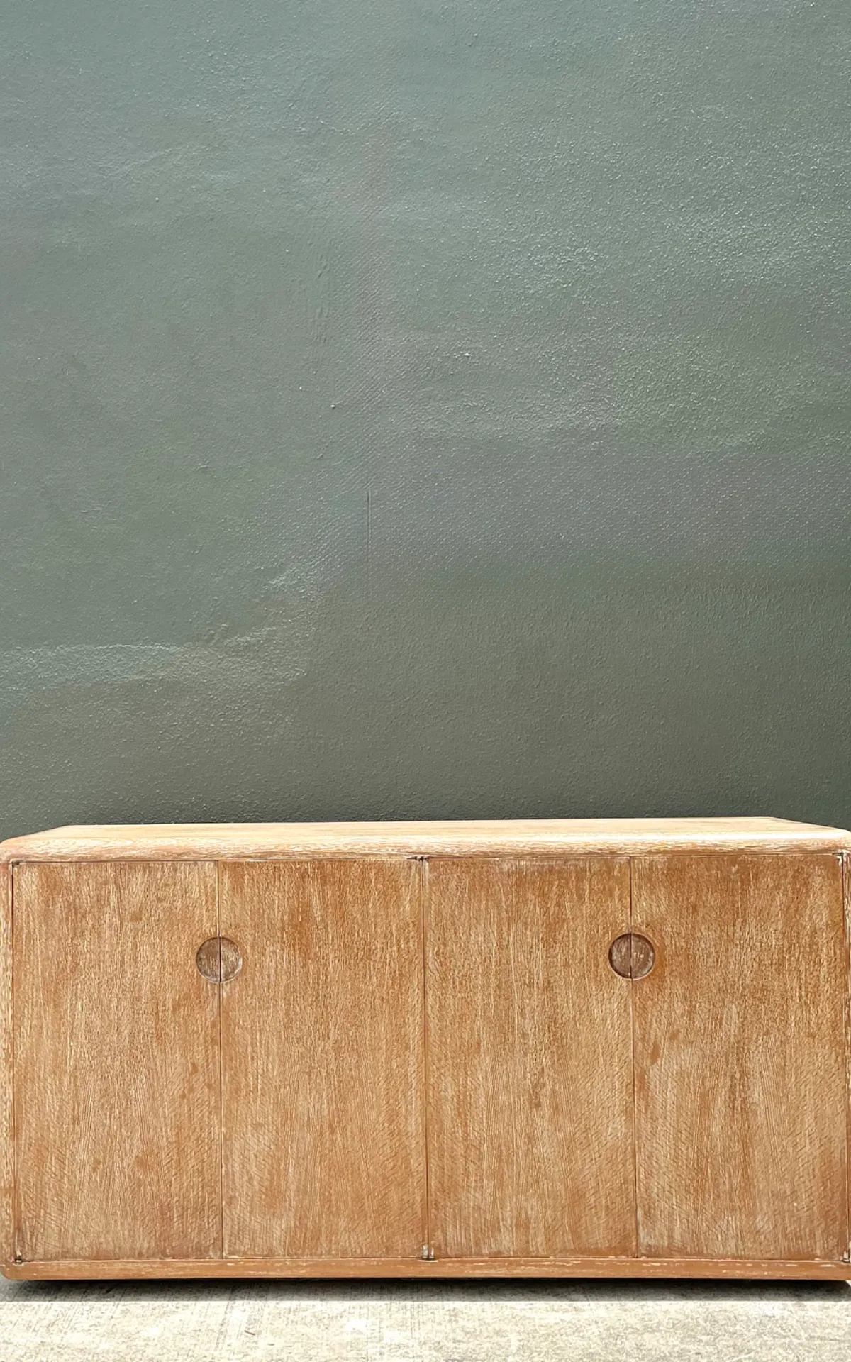 Vintage Minimalist Washed Wood Credenza — additional photo 5