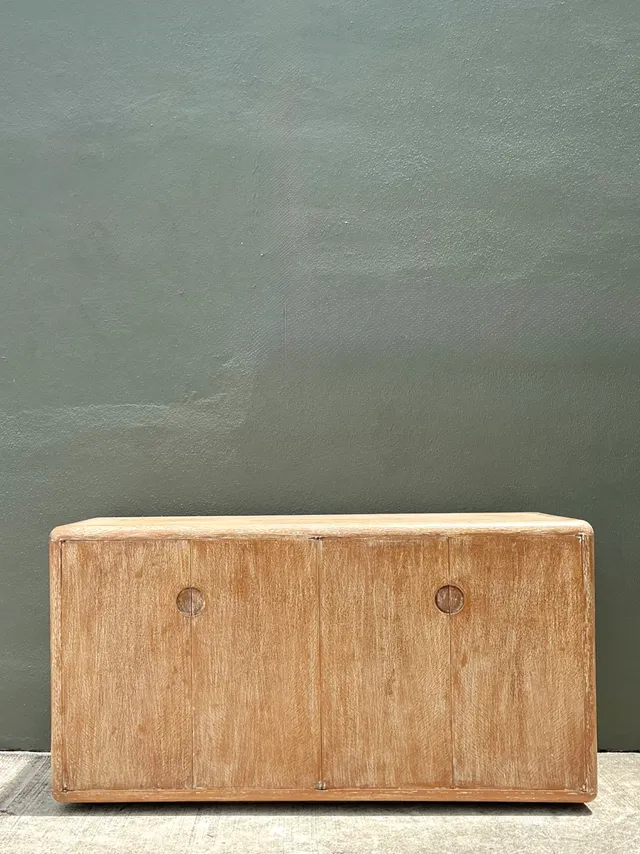 Vintage Minimalist Washed Wood Credenza — additional photo 5