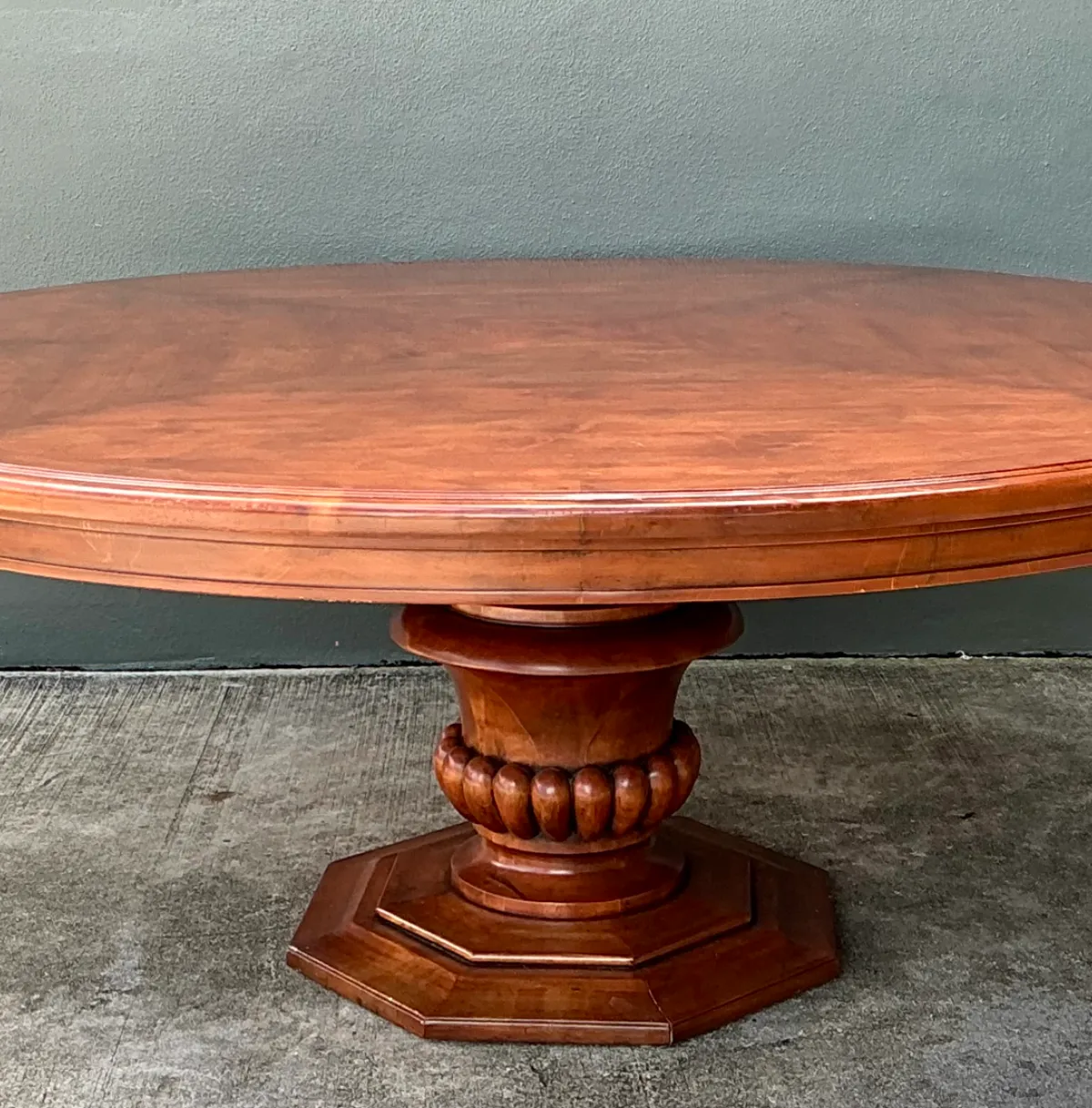 Vintage Custom Monumental Carved Pedestal Dining Table — additional photo 8
