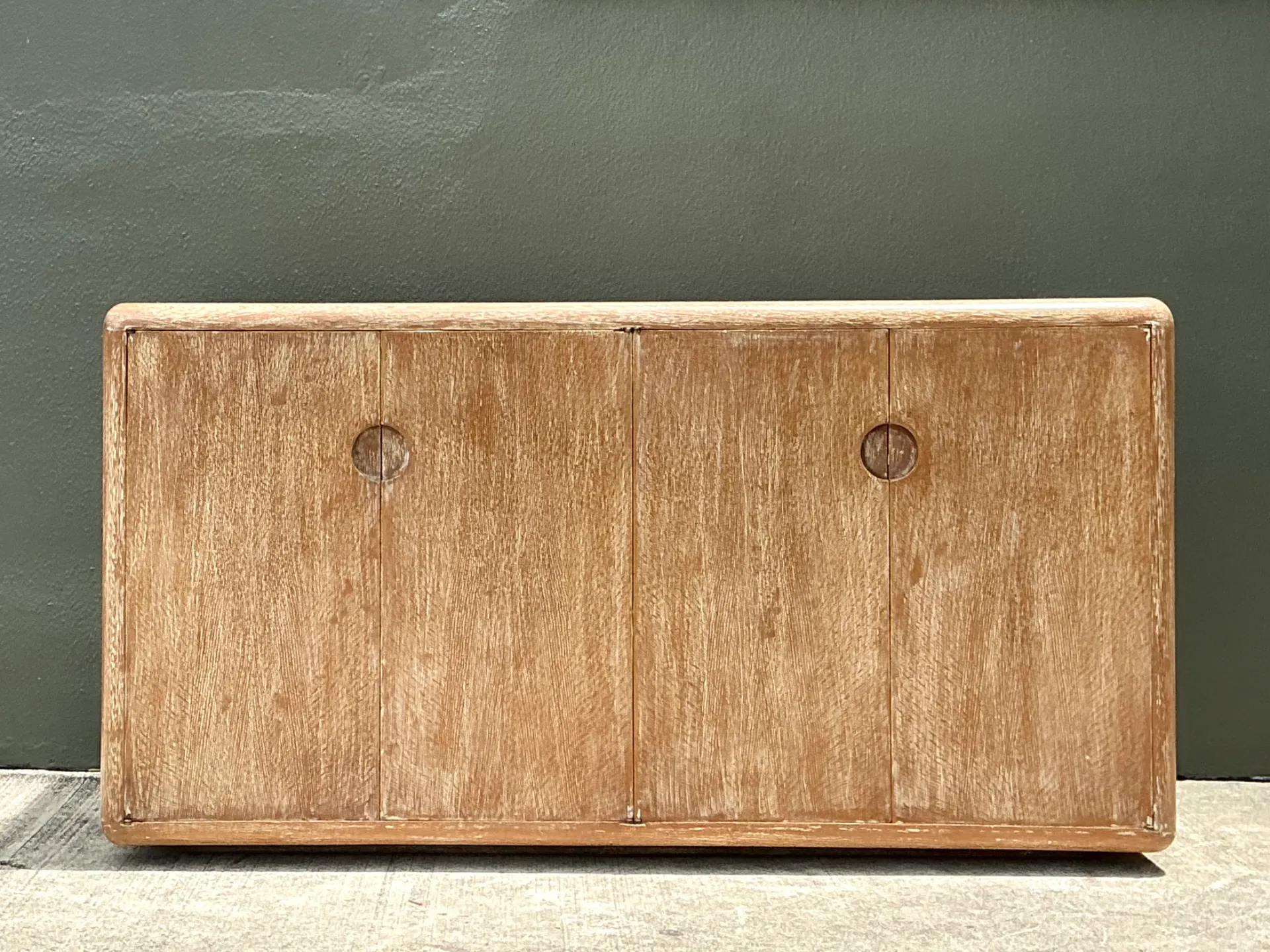 Vintage Minimalist Washed Wood Credenza — additional photo 2