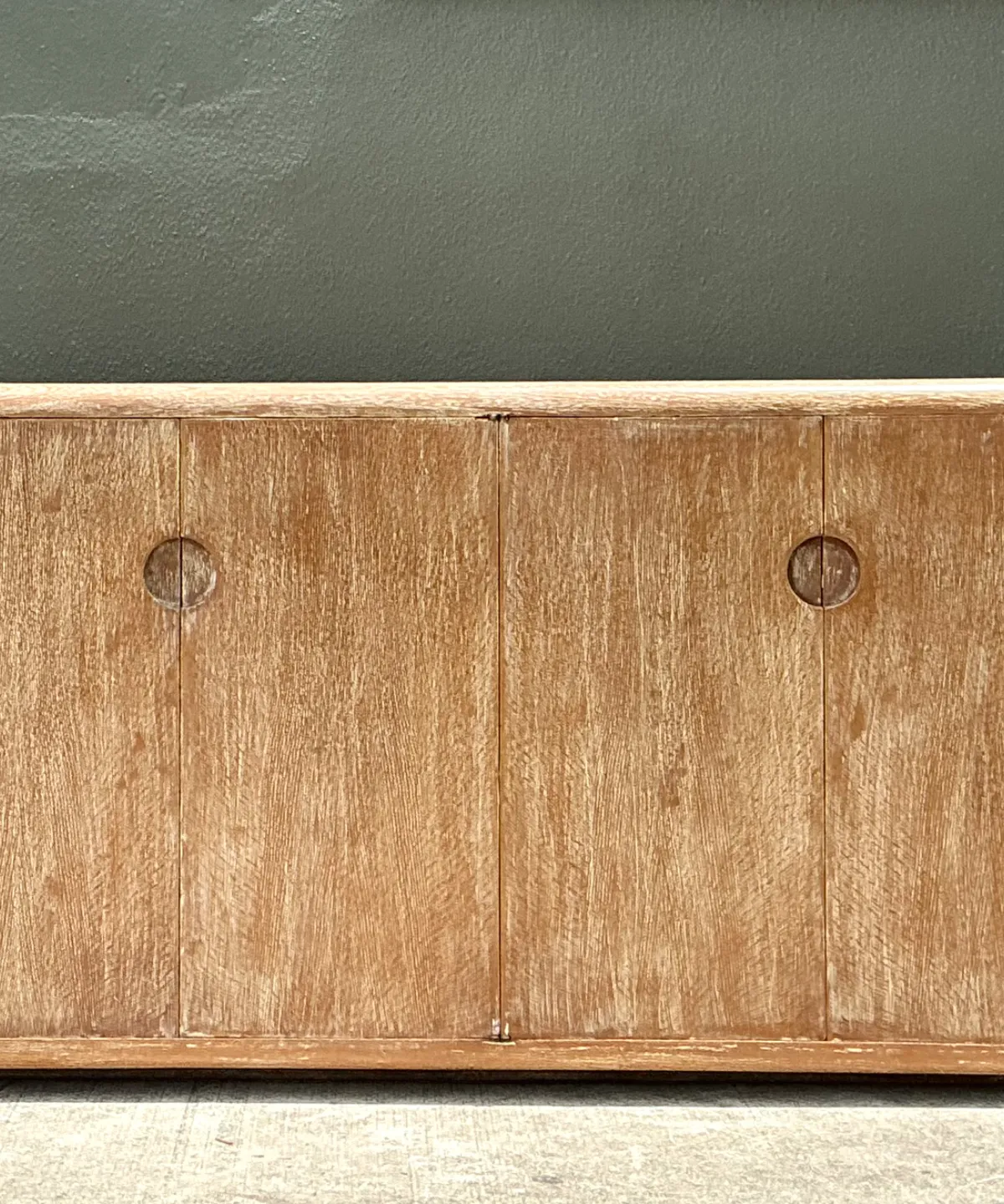 Vintage Minimalist Washed Wood Credenza — additional photo 2