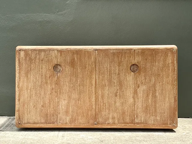 Vintage Minimalist Washed Wood Credenza — additional photo 2