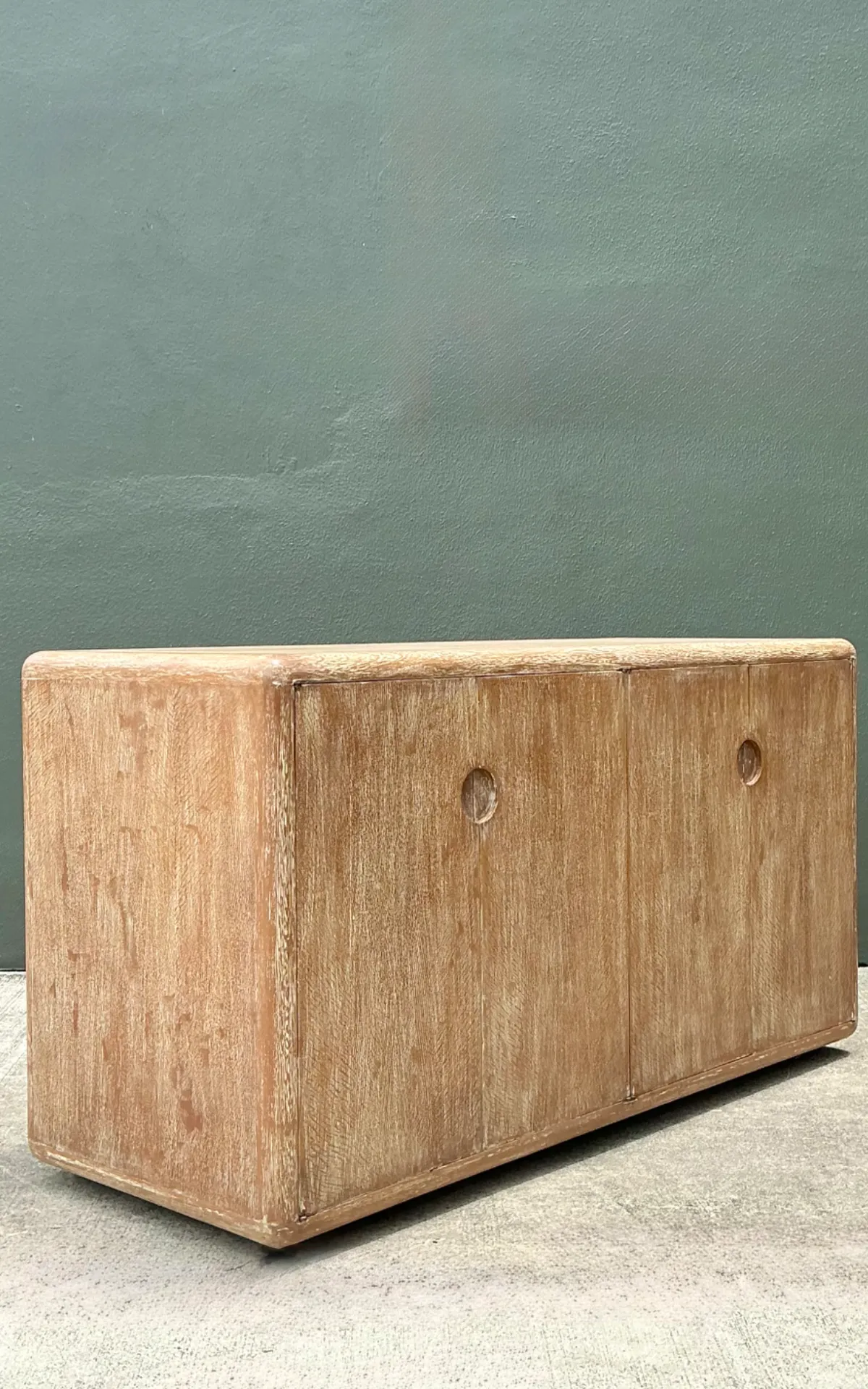 Vintage Minimalist Washed Wood Credenza — additional photo 6