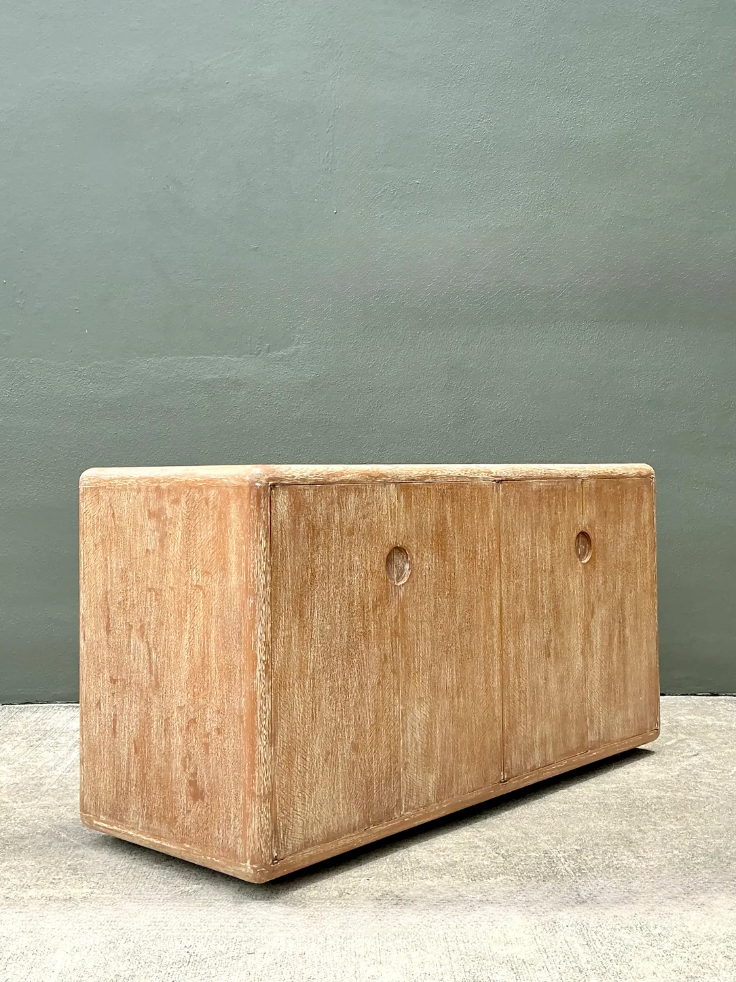 Vintage Minimalist Washed Wood Credenza — additional photo 4