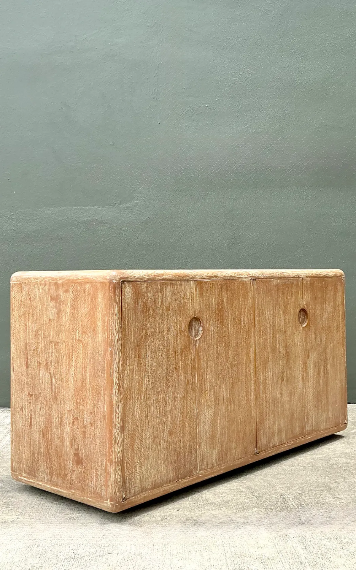 Vintage Minimalist Washed Wood Credenza — additional photo 4