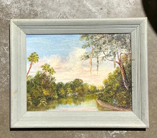 Vintage Landscape Oil Painting on Board — additional photo 5
