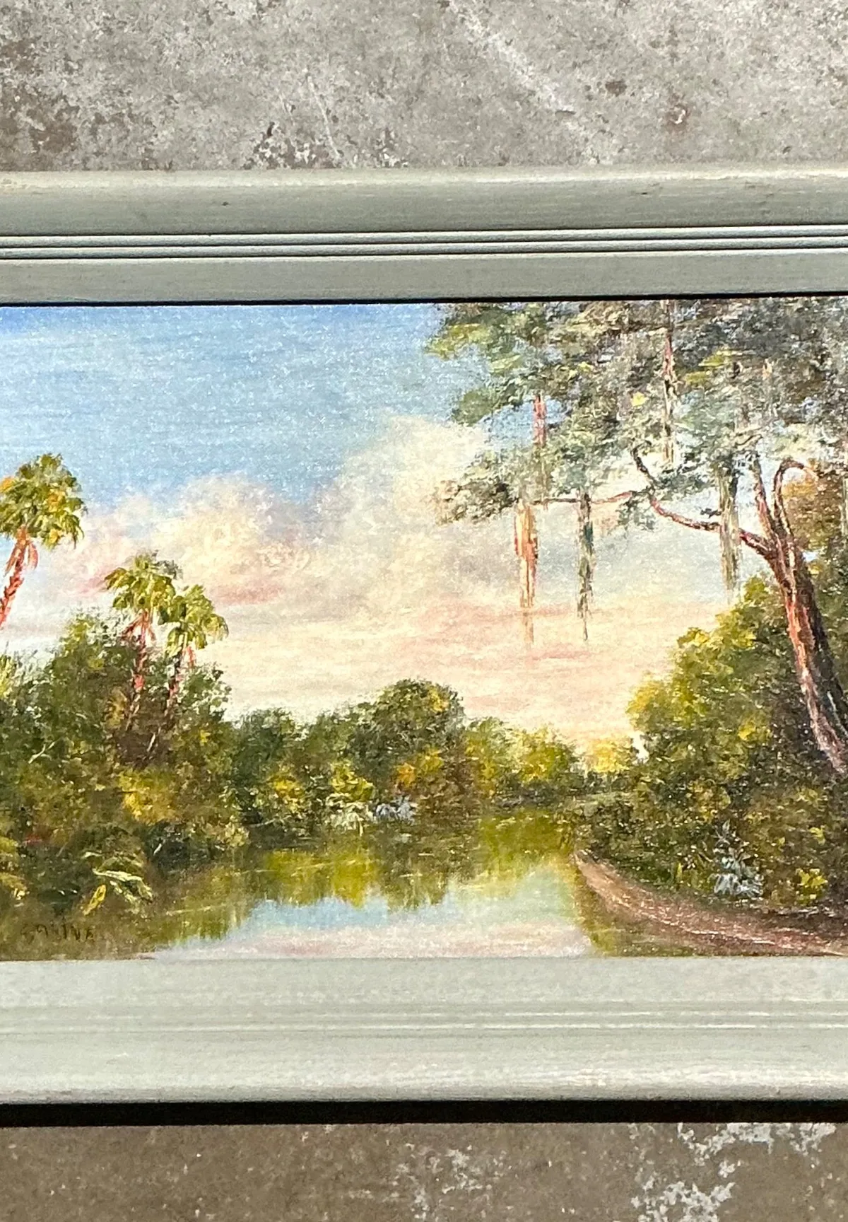 Vintage Landscape Oil Painting on Board — additional photo 2