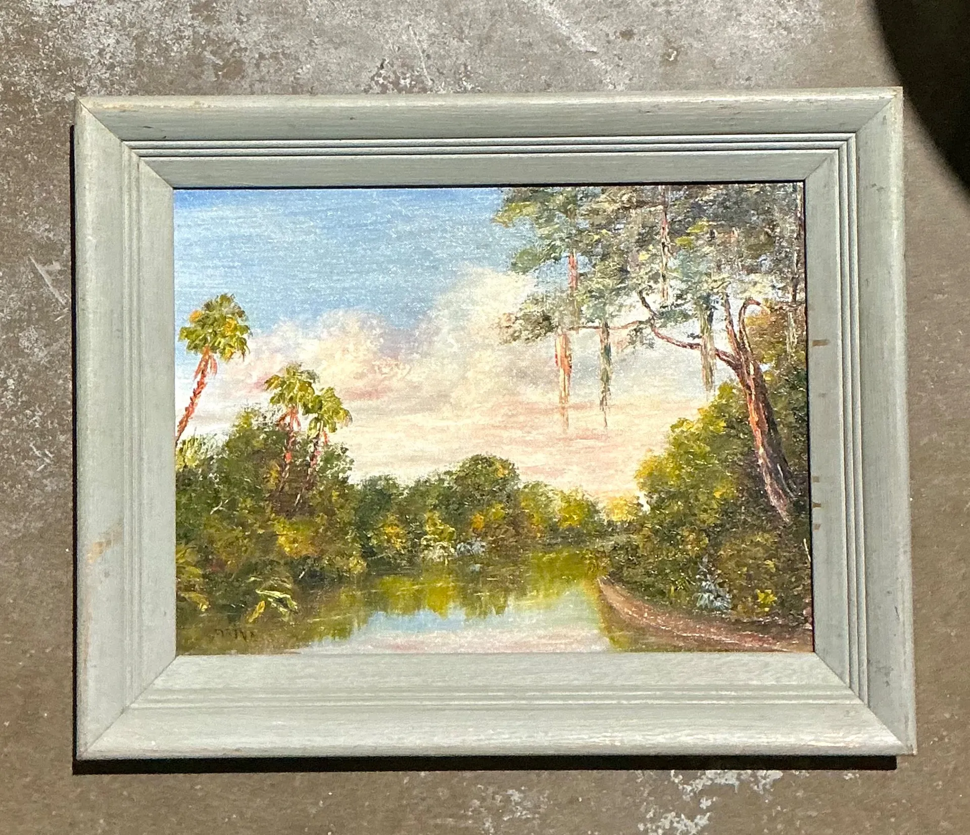Vintage Landscape Oil Painting on Board — additional photo 4
