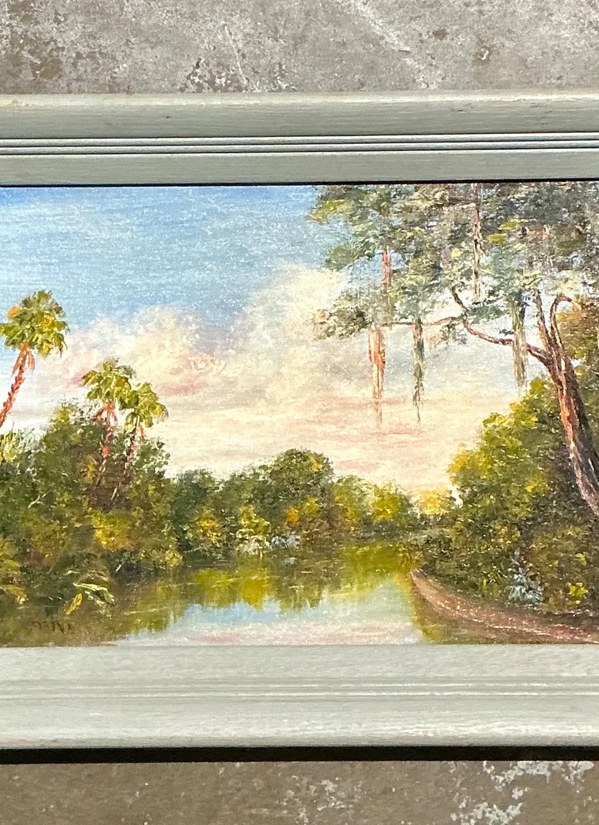 Vintage Landscape Oil Painting on Board — additional photo 4