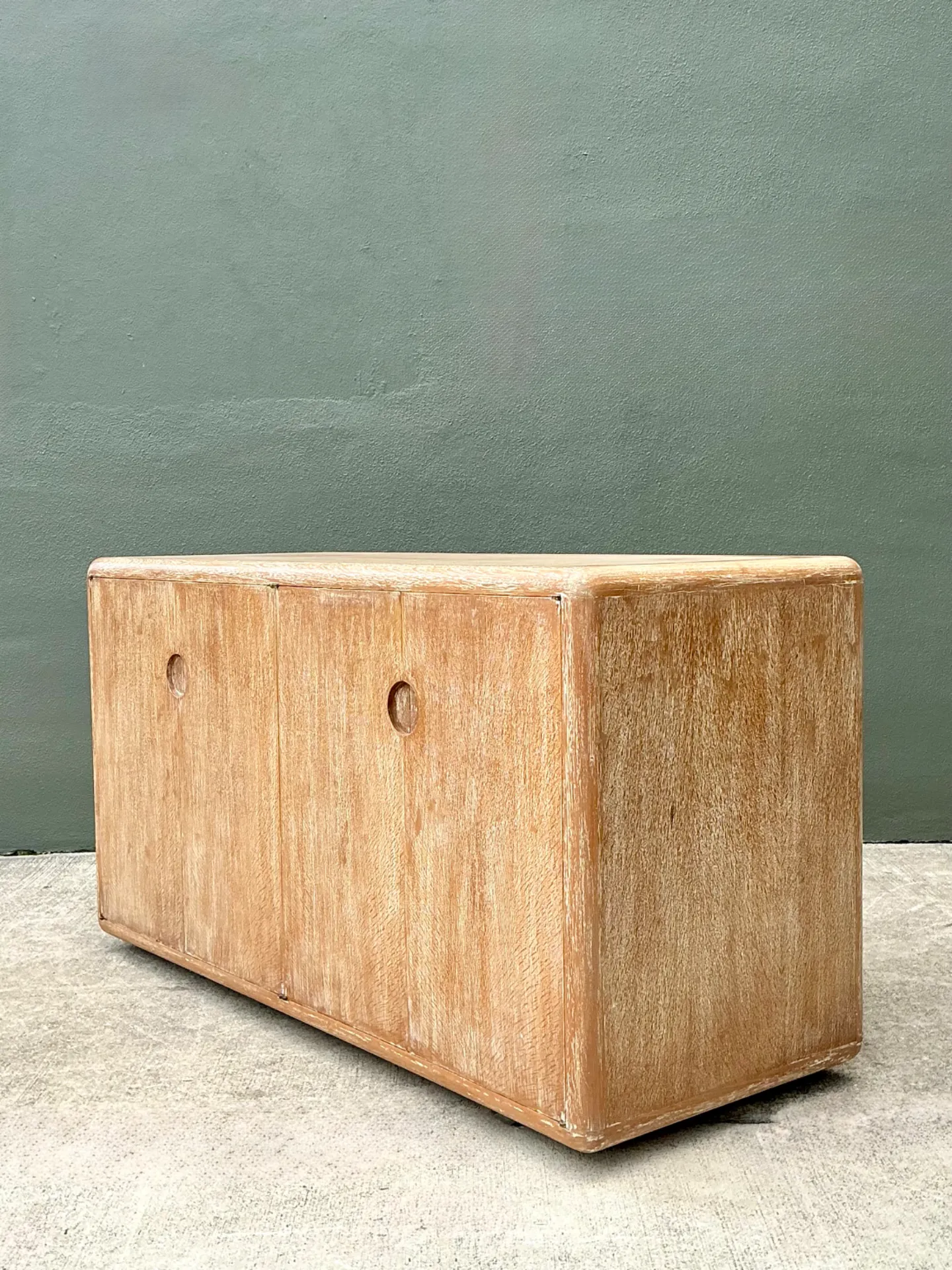 Vintage Minimalist Washed Wood Credenza — additional photo 1