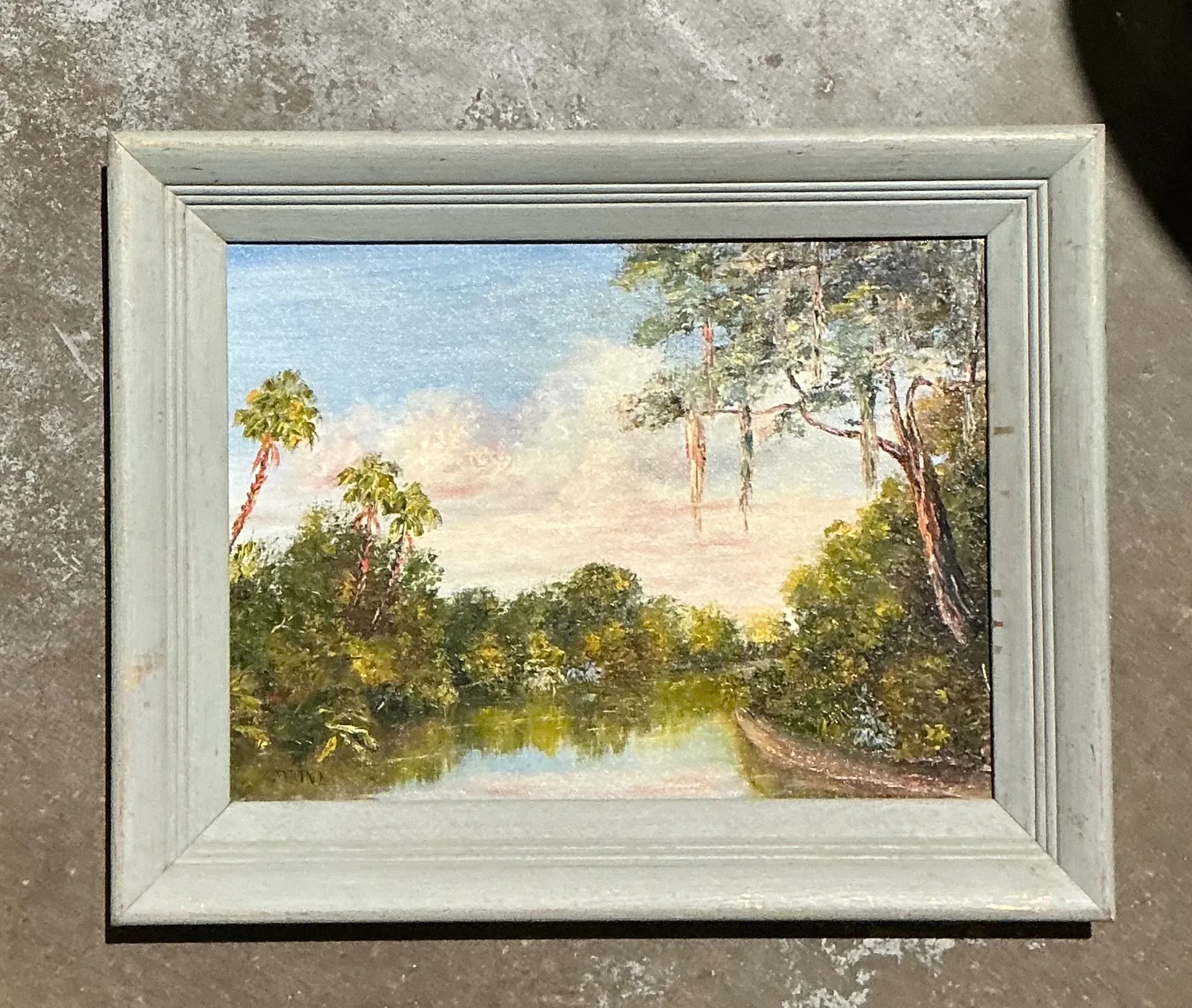 Vintage Landscape Oil Painting on Board — additional photo 7