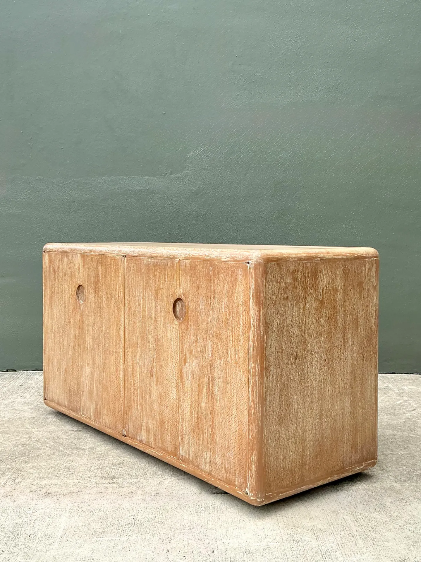 Vintage Minimalist Washed Wood Credenza — additional photo 3