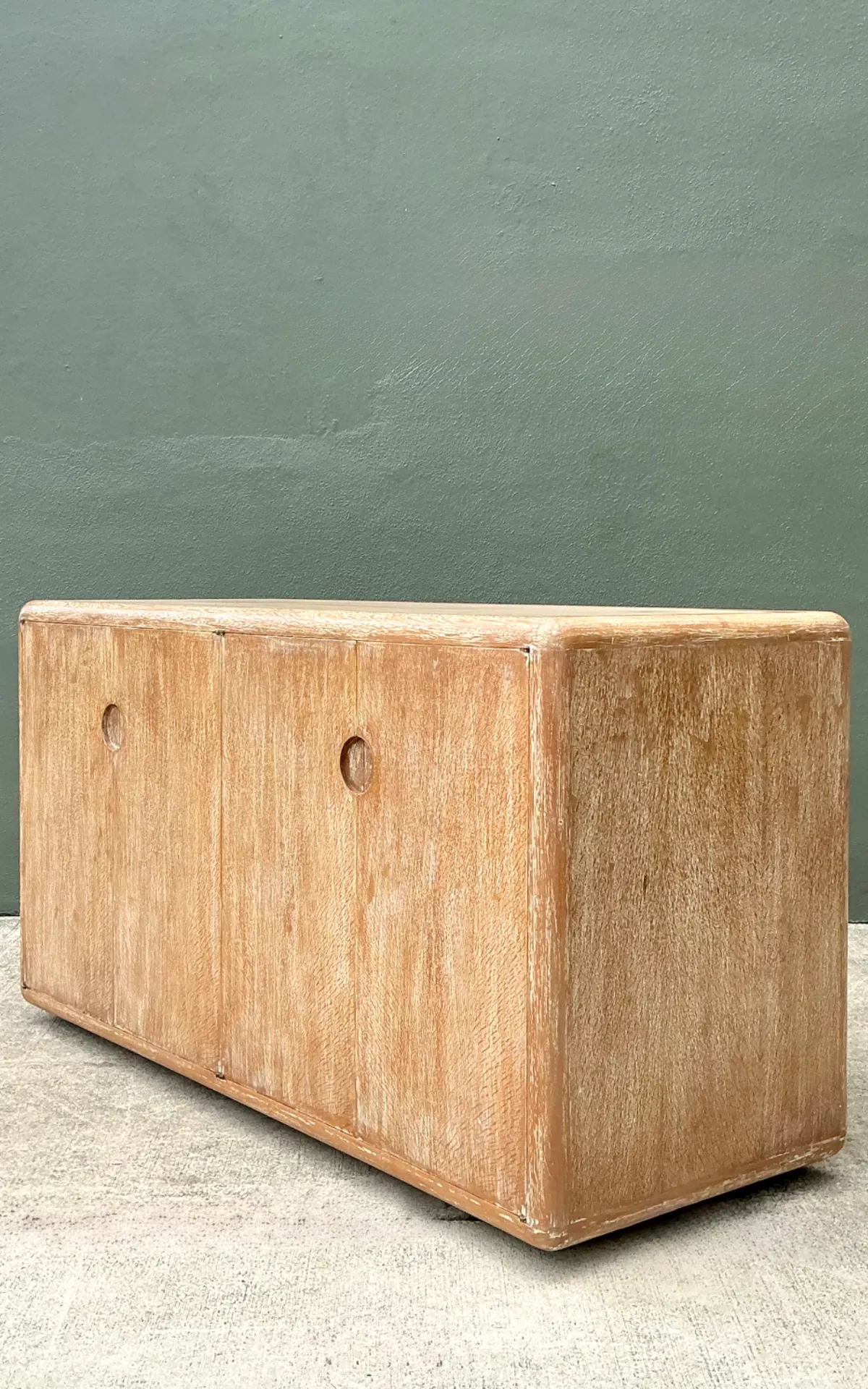 Vintage Minimalist Washed Wood Credenza — additional photo 3