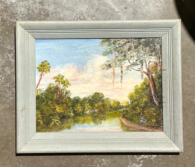 Vintage Landscape Oil Painting on Board — additional photo 8