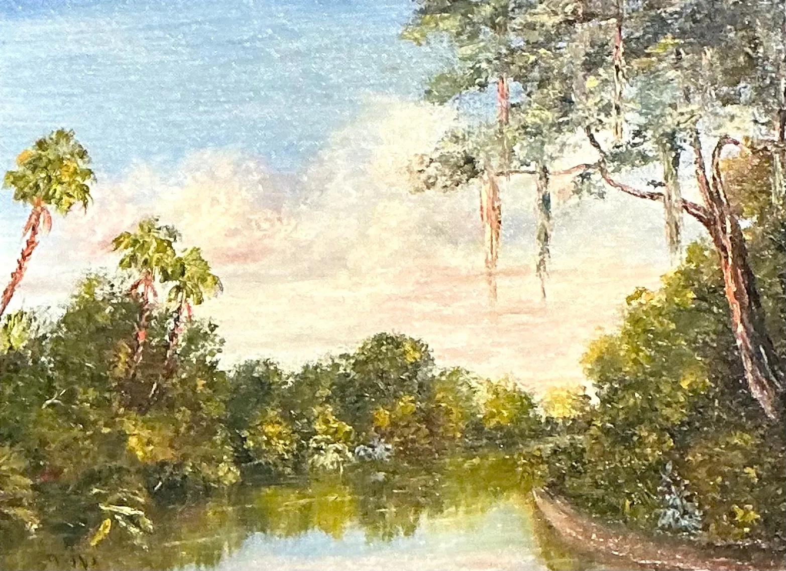 Vintage Landscape Oil Painting on Board — additional photo 6