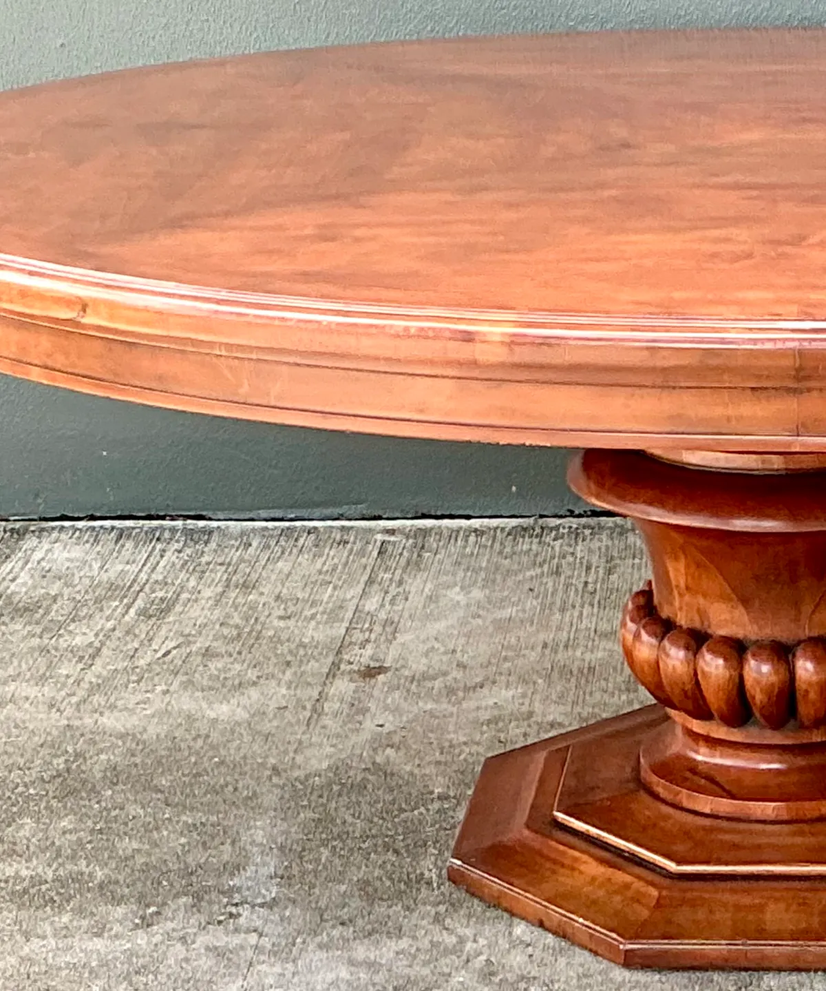 Vintage Custom Monumental Carved Pedestal Dining Table — additional photo 6