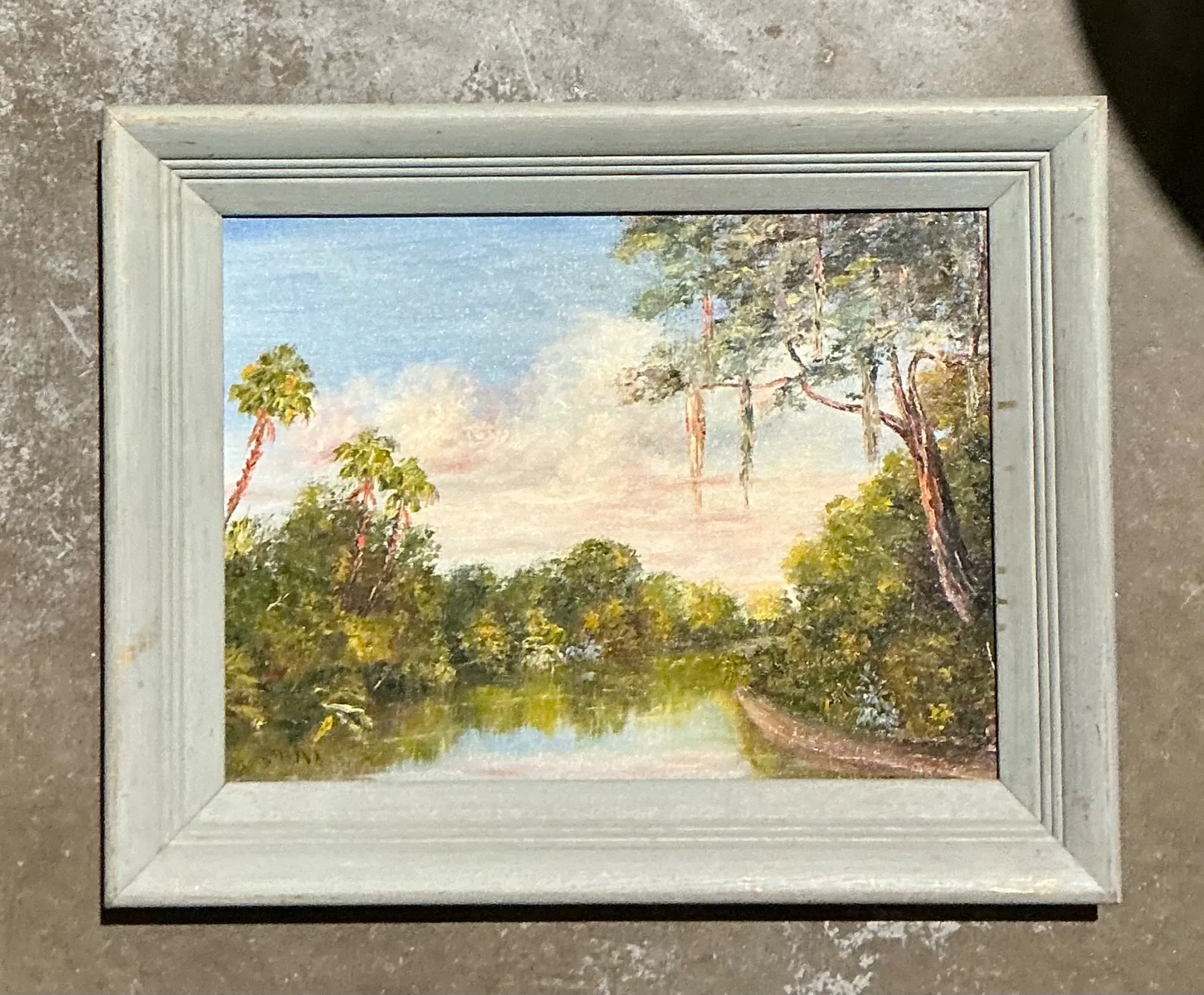 Vintage Landscape Oil Painting on Board — additional photo 3
