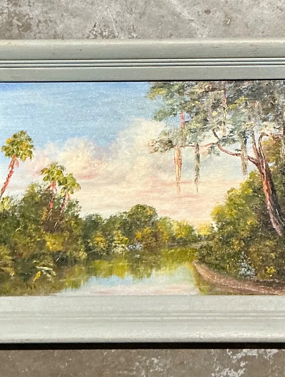 Vintage Landscape Oil Painting on Board — additional photo 3