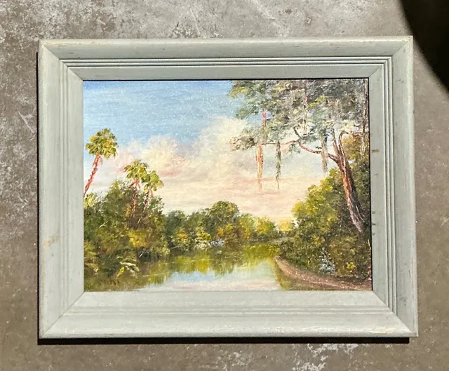 Vintage Landscape Oil Painting on Board — additional photo 3
