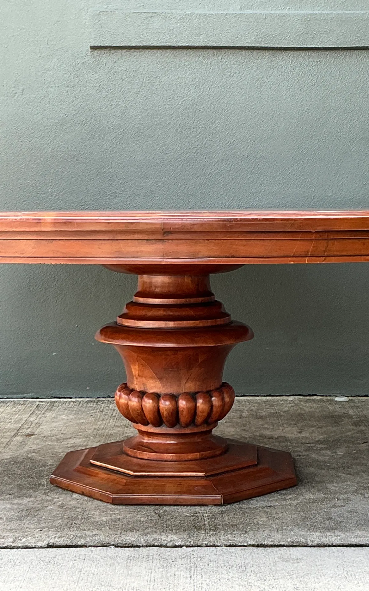 Vintage Custom Monumental Carved Pedestal Dining Table — additional photo 5