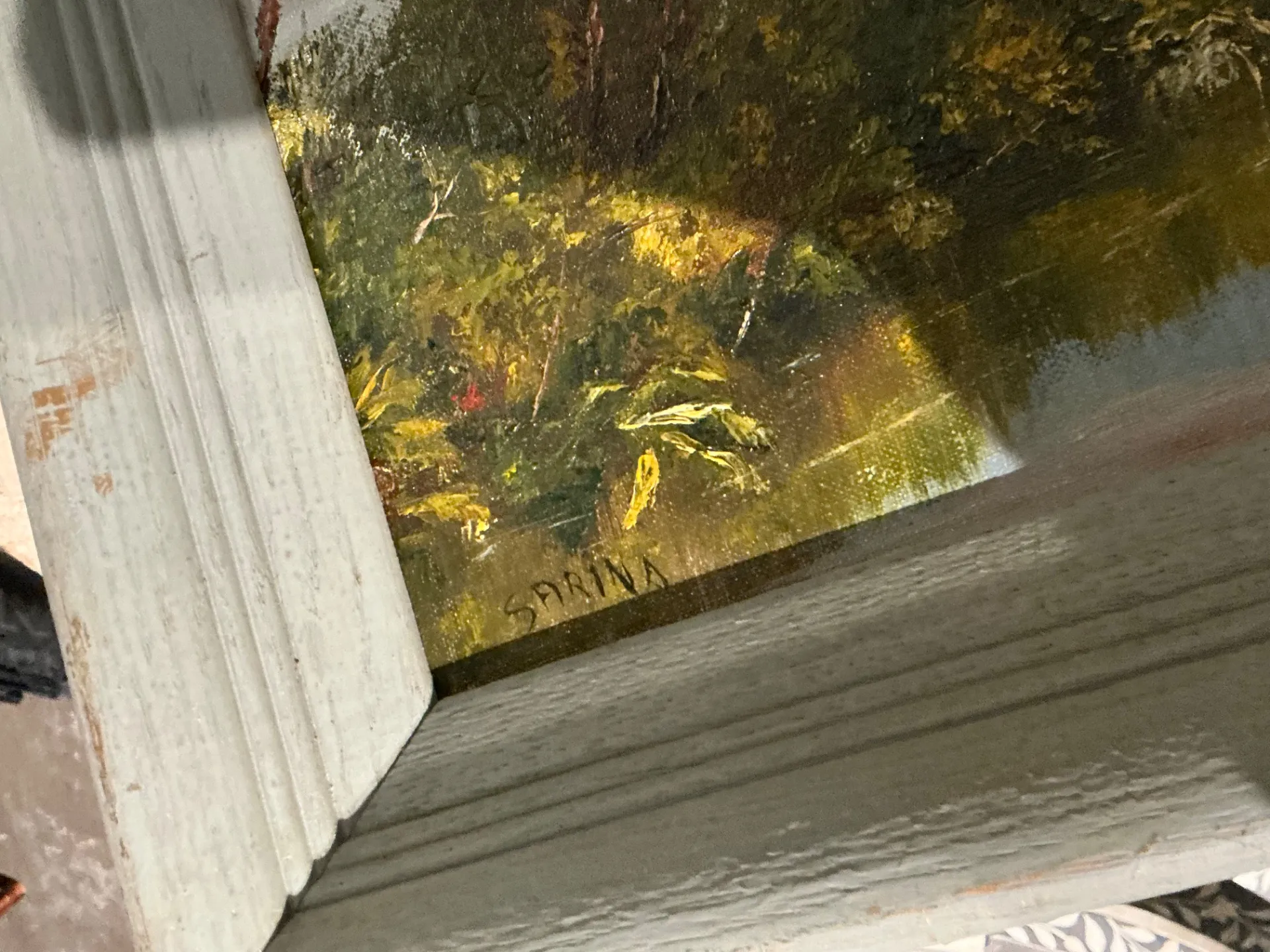 Vintage Landscape Oil Painting on Board — additional photo 1