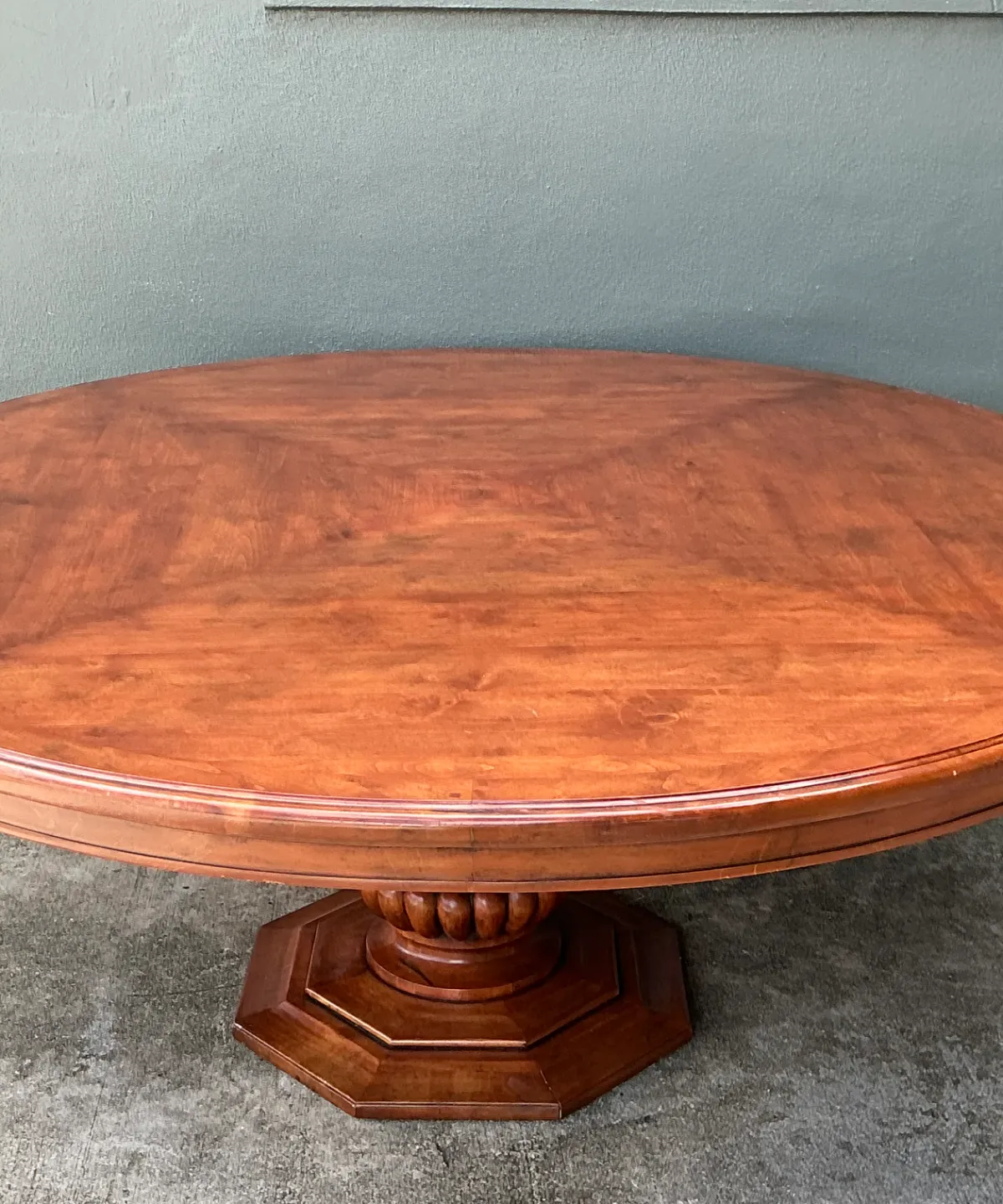 Vintage Custom Monumental Carved Pedestal Dining Table — additional photo 2