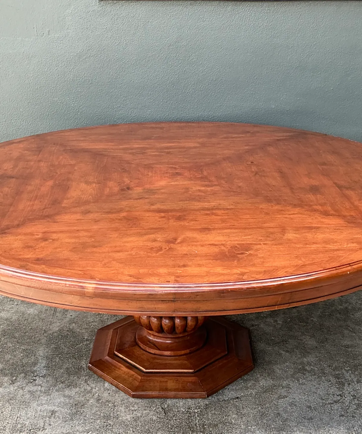 Vintage Custom Monumental Carved Pedestal Dining Table — additional photo 4