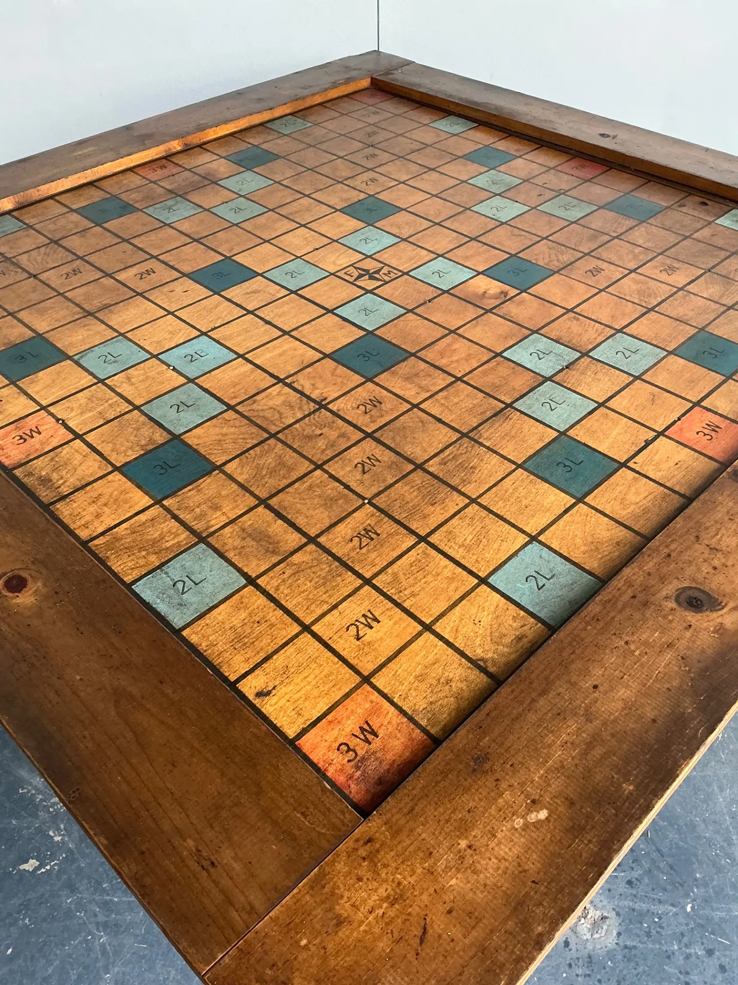 Vintage Monumental Wood Scrabble Board Game Table — additional photo 5