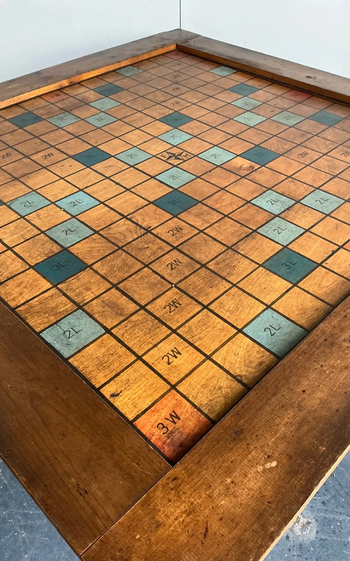 Vintage Monumental Wood Scrabble Board Game Table — additional photo 5