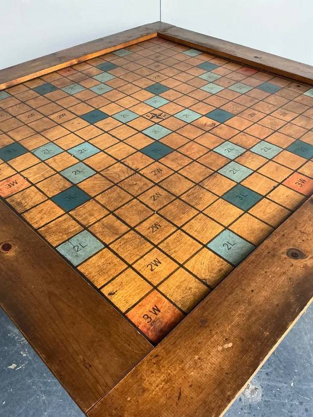 Vintage Monumental Wood Scrabble Board Game Table — additional photo 5