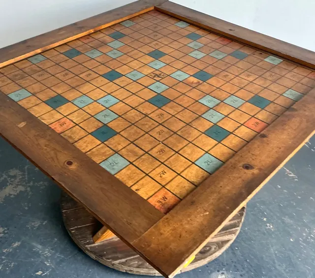Vintage Monumental Wood Scrabble Board Game Table — additional photo 1
