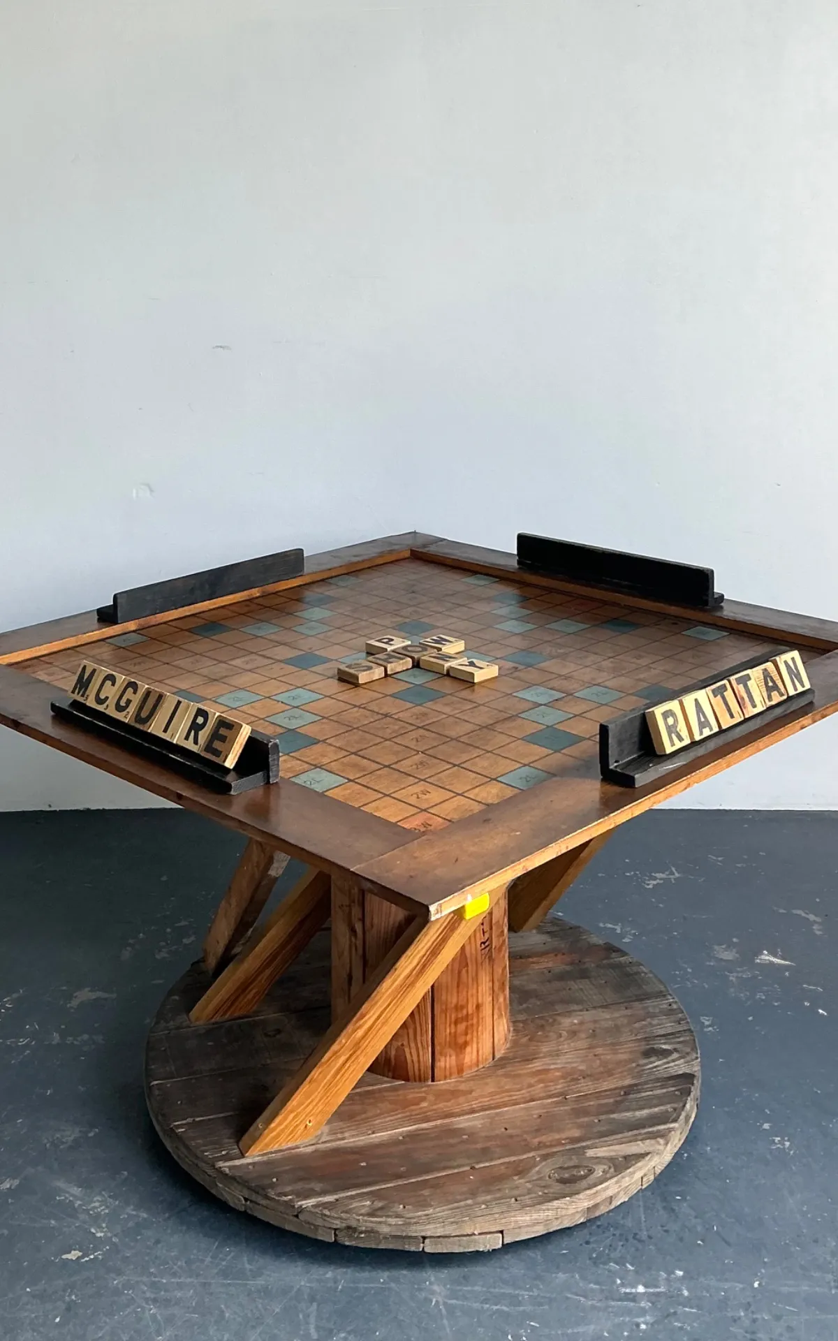 Vintage Monumental Wood Scrabble Board Game Table — additional photo 6