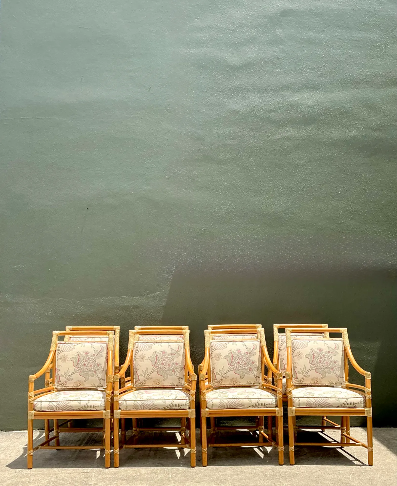 Vintage McGuire Target Back Dining Chairs - Set Of 8 — additional photo 1