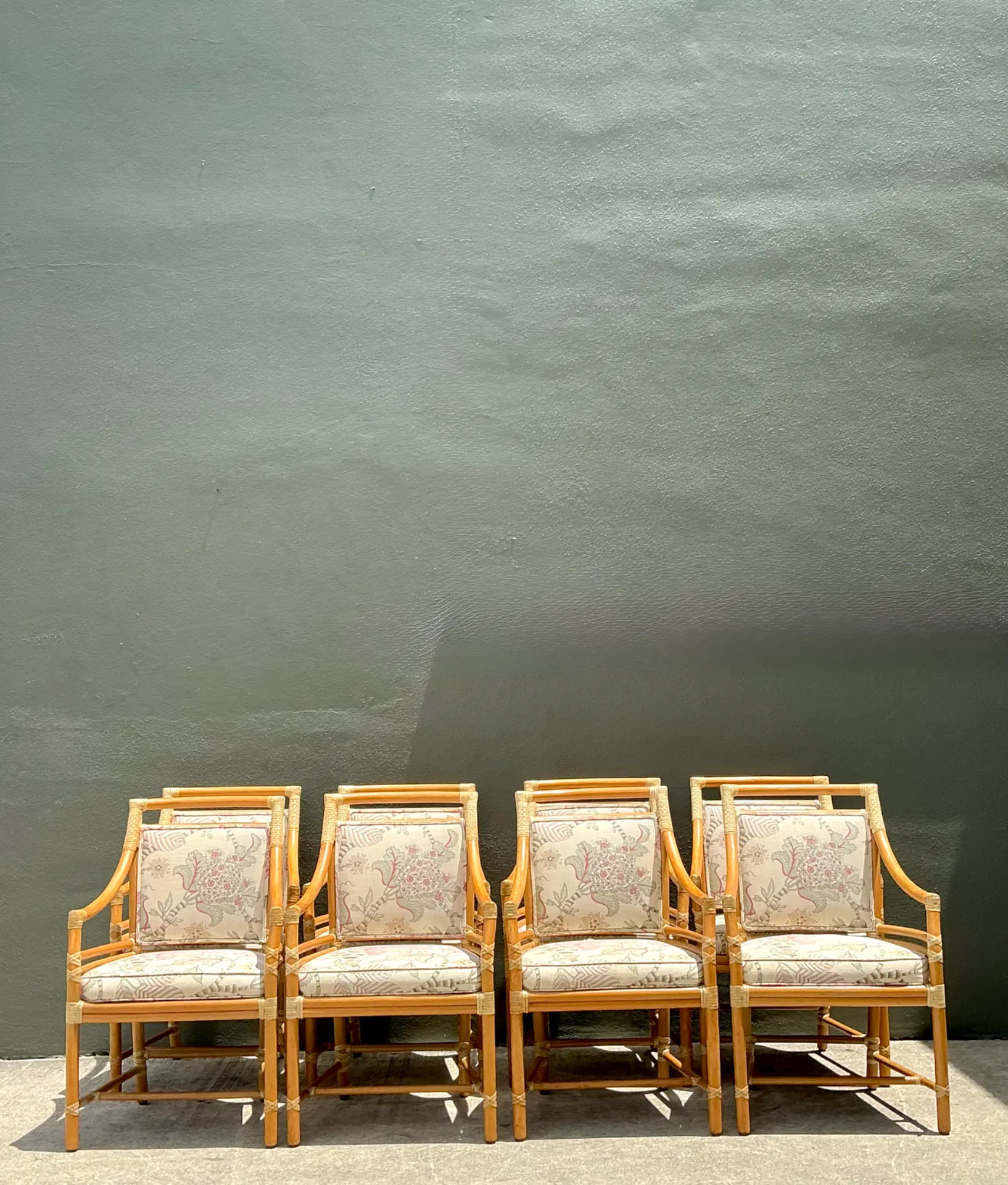Vintage McGuire Target Back Dining Chairs - Set Of 8 — additional photo 5